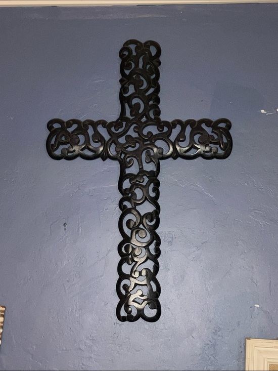 Source Unknown Other - Source Unknown Black Scrollwork Wall Cross